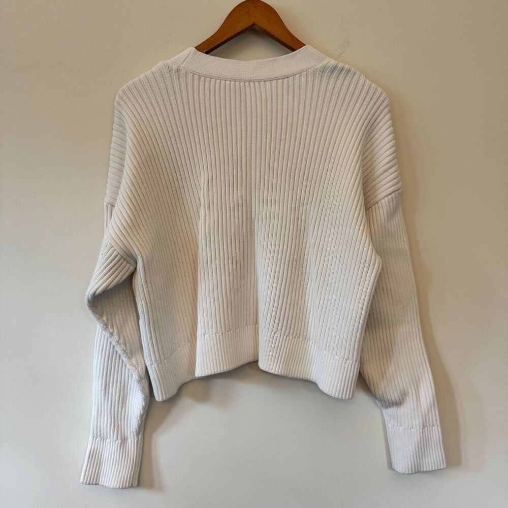Club Beymen Women's Off-White Ribbed Snap Button Cardigan Sweater Size M - Picture 6 of 8